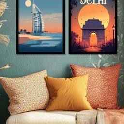 WALLLANE Black 2 Piece Wood Abstract Wall Paintings-image-45