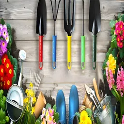 DeoDap 5Pcs Black & Red Metal Gardening Tool Set-image-20