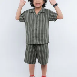 Ministitch Boys Striped Shirt & Shorts Clothing Set-image-70