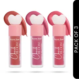 Seven Seas Set Of 3 Cheek Bloom Liquid Blusher And Lip Gloss- 5 g Each- 01 -02- 03-16