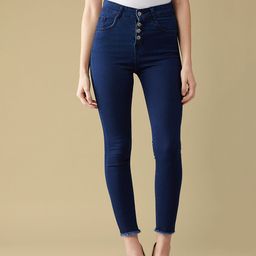 Mast & Harbour Women Skinny Fit High-Rise Stretchable Jeans-image-9