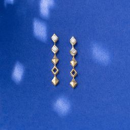 Mia by Tanishq Sequin Glam Gold & Diamond Drop Earrings-1.577 gm-image-28