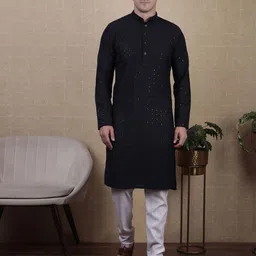 Koshin Men Embroidered Thread Work Kurta-image-33