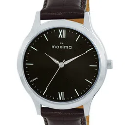maxima Men Dial & Leather Straps Analogue Watch O-68090LMGI-24