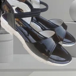 NEW LATEST Girls Black Open Toe Flats-image-75