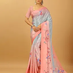 NIRMAL CREATION Floral Pure Crepe Saree-image-18