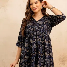Mialo fashion Floral Printed V-Neck Kurti-picture-2