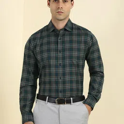 Allen Solly Men Slim Fit Tartan Checks Checked Formal Shirt-picture-6