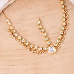 Silvermerc Designs Jhalar Gold-Plated Artificial Stones Studded Matha Patti Head Jewellery-4