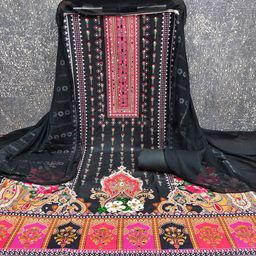 MANVAA Printed Mirror Work Unstitched Dress Material-picture-11