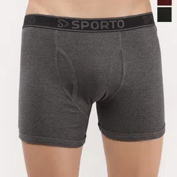 Sporto by Macho Men Pack Of 3 Combed Cotton Trunks Sprto_M1030-A(1)-M(1)-Olv(1)-S-picture-17