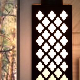 Gojeeva Black & White Textured Contemporary Wooden Rectangle Shaped Hanging Lamp-20