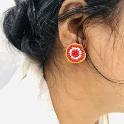 PALASH Artificial Beaded Circular Shaped Studs image 3
