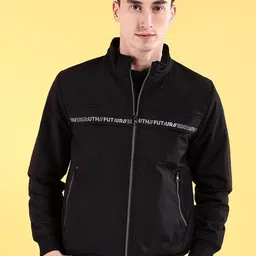 The Indian Garage Co Printed Zip Detail Mock Collar Bomber Jacket-image-13