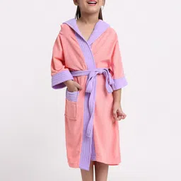 Creeva Solid Hooded Bath Robe-2