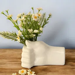 Art Street White Ceramic Textured Flower Vases-image-31
