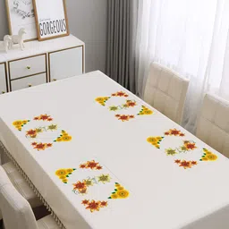 Dakshya Industries Blossom Yellow & Red 4 Pieces Printed Anti-Bacterial Table Placemats-3