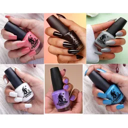 AQ FASHION Power Lasting Set Of 6 Base Coat Glossy Nail Polish - 15 ml Each-image-55