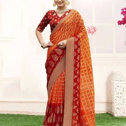 Rekha Maniyar Zari Pure Georgette Bandhani Saree-picture-47
