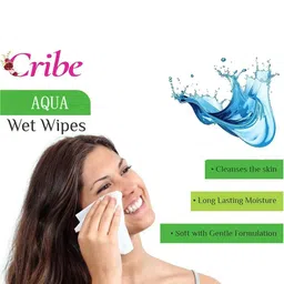 CRIBE Set Of 4 Rose & Aqus Extract Wet Cleansing Wipes With Vitamin E - 25 Wipes Each image 5
