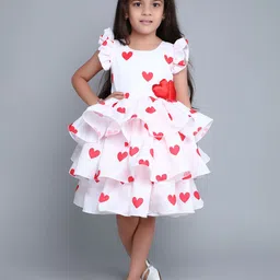 Pink Chick Print Flutter Sleeve Fit & Flare Dress-13