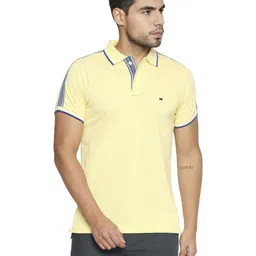Basics Men Solid Polo Collar Cotton Slim Fit T-shirt-image-98