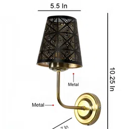 Aura Black & Gold-Toned Traditional Frustum Shaped Wall Lamp-image-96