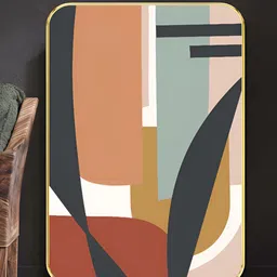 Myntra Elegant Homes Brown & Black Geometric Abstract Wooden Painting Wall Art-55