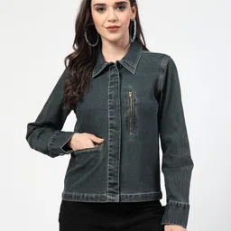 COSMIC TRIO Women Lightweight Denim Jacket-picture-25
