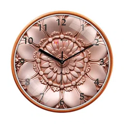 Myntra Elegant Homes Rose Gold & Pink Textured Contemporary Wall Clock-picture-34