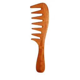 RUFIYS Neem Wide Tooth Wooden Comb For Hair Growth & Dandruff Brown-29