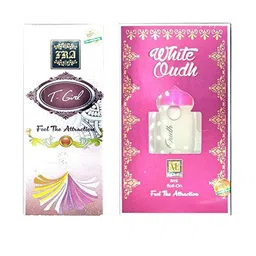 RAVIOUR LIFESTYLE Set Of 2 T-Gold & White Oudh Alcohol Free Attar- 8 ml Each-11