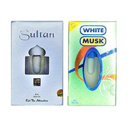 RAVIOUR LIFESTYLE Set Of 2 Sultan & White Musk Alcohol Free Attar- 8 ml Each-46
