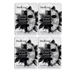 MasKing Pack of 4 Bubble Charcoal Facial Sheet Masks-46