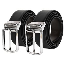 Hayes London Men Pack of 2Leather Reversible Formal Belt-image-7