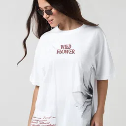 Bewakoof Typography Printed Pure Cotton Oversized T-shirt-picture-22