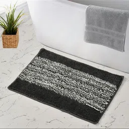 GBL COLLECTION Black & White Rectangular Anti Skid Floor Mat-image-80