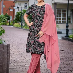 Royal Export Paisley Printed Straight Kurta With Trousers & Dupatta-image-96