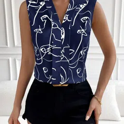 BAESD Women Printed Sheen Crop Top-image-46