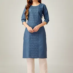 HERE&NOW Women Embroidered Regular Kurta with Churidar-picture-27