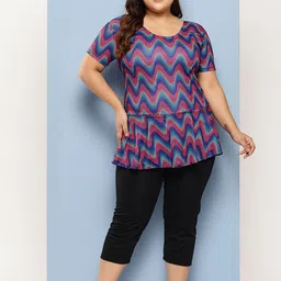 BAESD Plus Size Printed Swimwear & Attached Shorts With Goggle-image-41