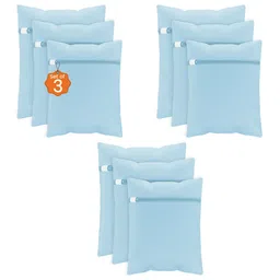 Kuber Industries 9-Pcs Blue Reusable Rectangular Durable Laundry Bags With Zipper-37