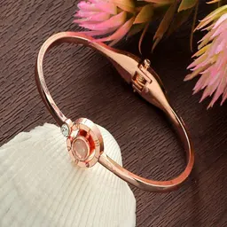 DressBerry Rose Gold-Plated Crystals Studded Cuff Bracelet-40