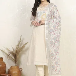 Biba Floral Printed Linen Unstitched Dress Material-picture-28