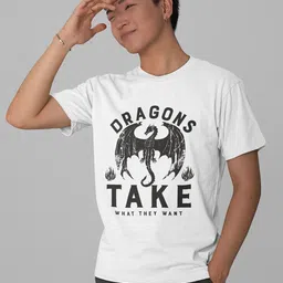 OUTLAWS Graphic Printed Short Sleeve Round Neck Pure Cotton T-shirts-image-20