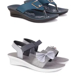 DRACKFOOT Women Pack Of 2 Open Toe Comfort Sandals-18
