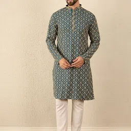 Anouk Men Geometric Printed Festive Straight Kurta-image-94