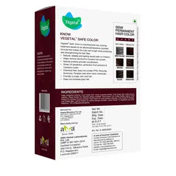 Vegetal Set Of 2 Safe Color + Hair Coloring Treatment - 50 g Each - Burgundy image 4