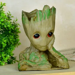 SOWPEACE Beige & Green Printed Groot Figurine Planter Showpieces-picture-8