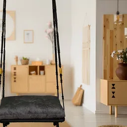 Patiofy Grey & Black Patiofy Premium Slab Swing Chair With Cushion-21